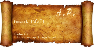 Ament Pál névjegykártya