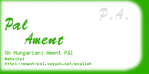 pal ament business card