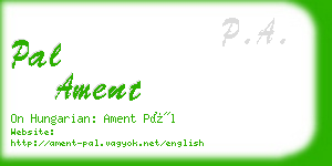 pal ament business card